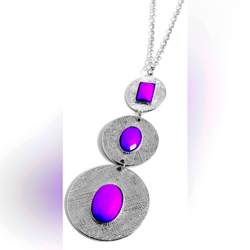 💜💥SHOWSTOPPER❗️💥💜 “TALISMAN TRENDSETTER” PURPLE NECKLACE WITH EARRINGS❗️